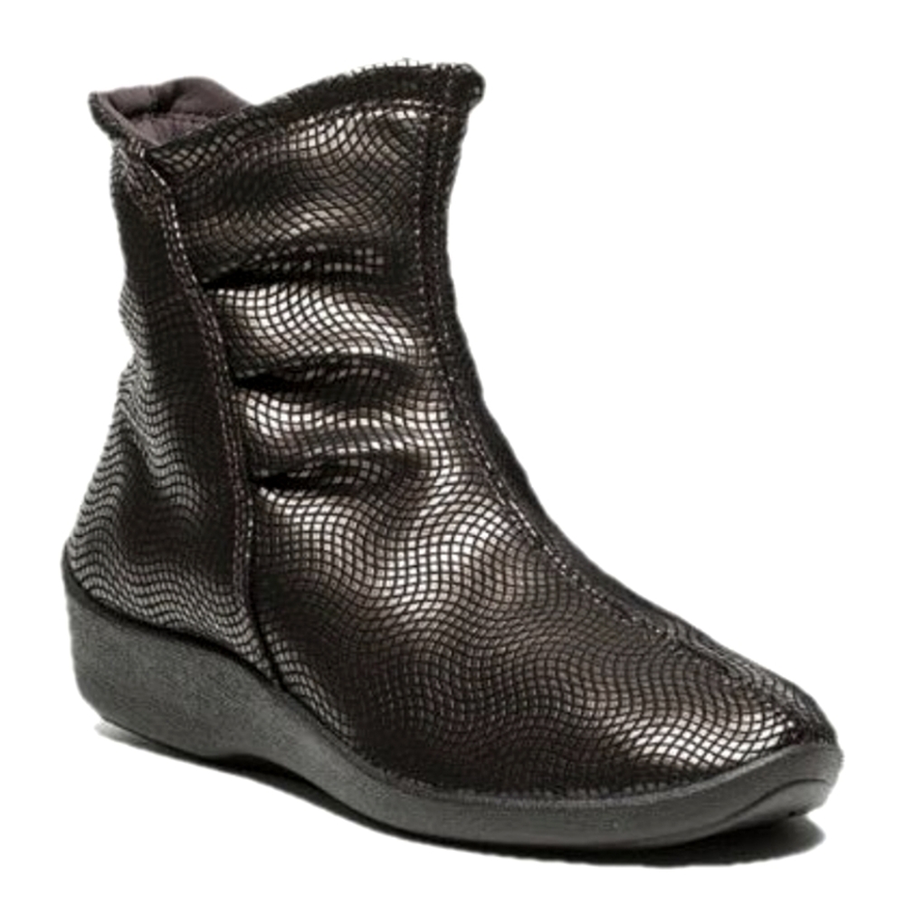 Arcopedico Gunmetal Textured Ankle Booties